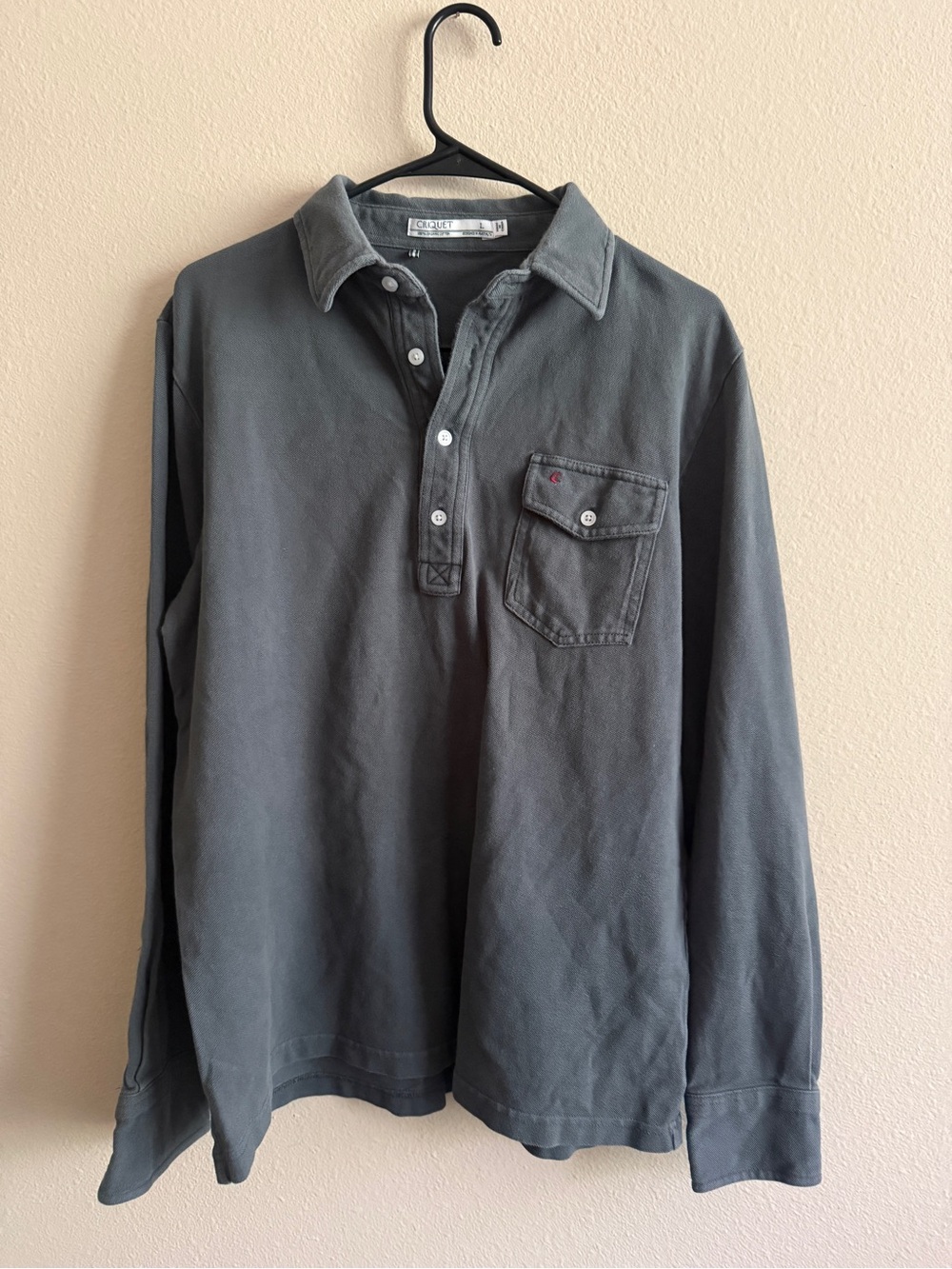 Criquet Charcoal Gray Long-Sleeve Polo